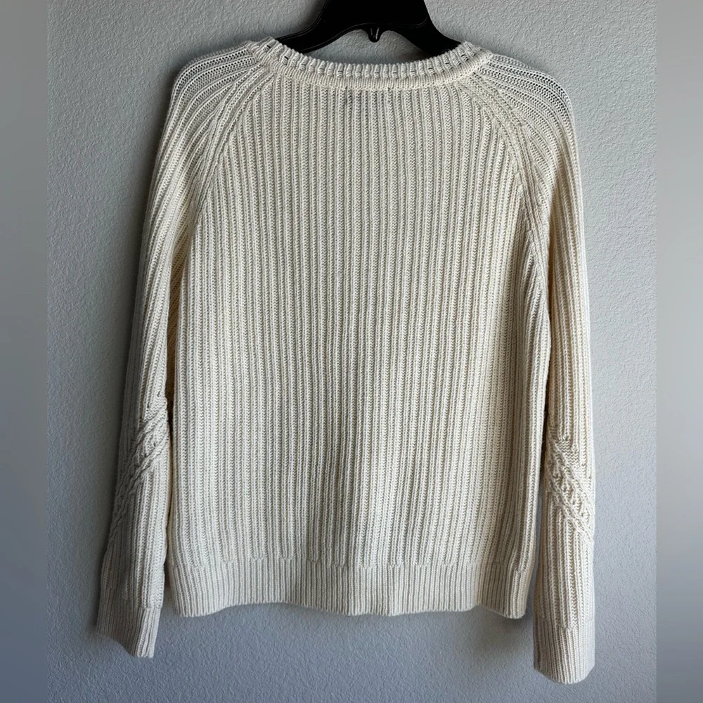 Topshop Cream Knitted Cropped Sweater Size US 6 - Picture 2 of 3